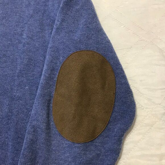 Cremieux 4 button blue sweater with elbo pads Large - Picture 2 of 4